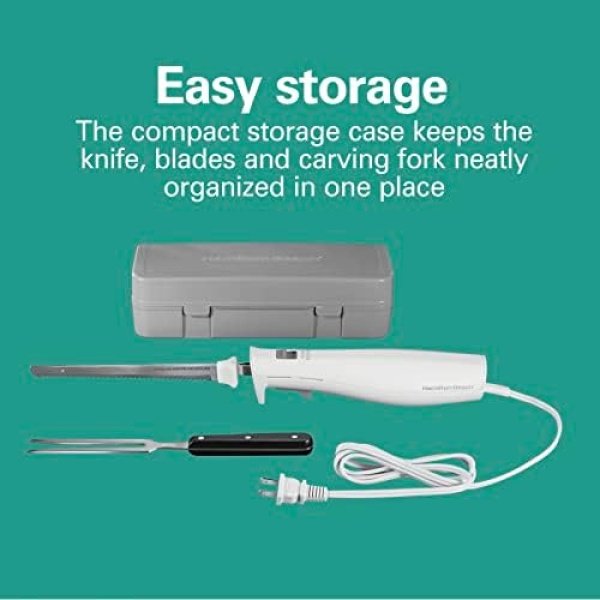 Hamilton Beach Electric Knife Set for Carving Meats, Poultry, Bread, Crafting - Image 4