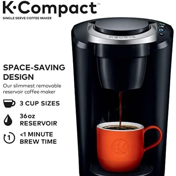 Keurig K-Compact Single-Serve K-Cup Pod Coffee Maker, Black - Image 2