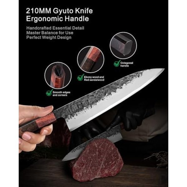 Japanese Kitchen Knife, 8 Inch Chef Knife with AUS-8 Alloy Steel, 210MM - Image 4