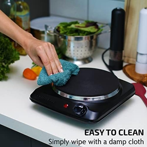 OVENTE Electric Countertop Single Burner, 1000W Cooktop with 7.25 Inch Cast Iron - Image 3