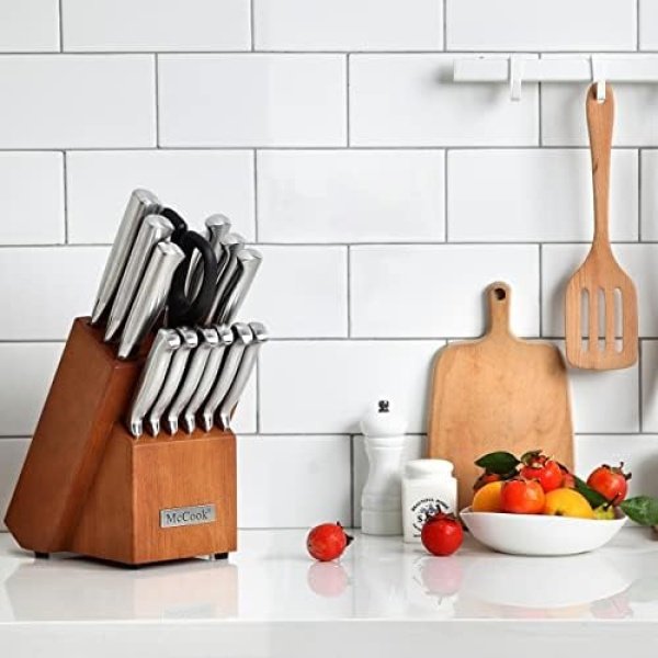 McCook® Knife Sets, German Stainless Steel Kitchen Knife Block Sets - Image 4