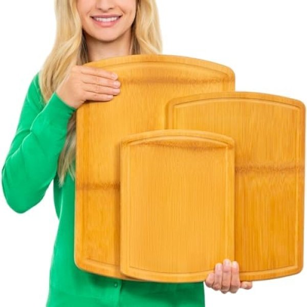 Greener Chef No Glue Bamboo Cutting Board Set of 3 with Lifetime Replacements - Image 7