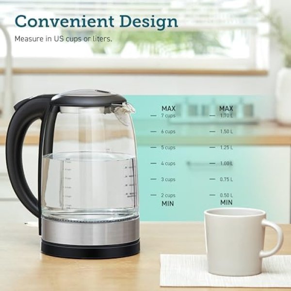 COSORI Electric Kettle, Tea Kettle Pot, 1.7L/1500W, Stainless Steel - Image 7