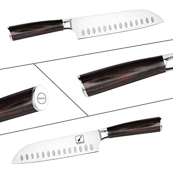 imarku Chef Knife 7 Inch Kitchen Knife Ultra Sharp Santoku Knife - Image 4