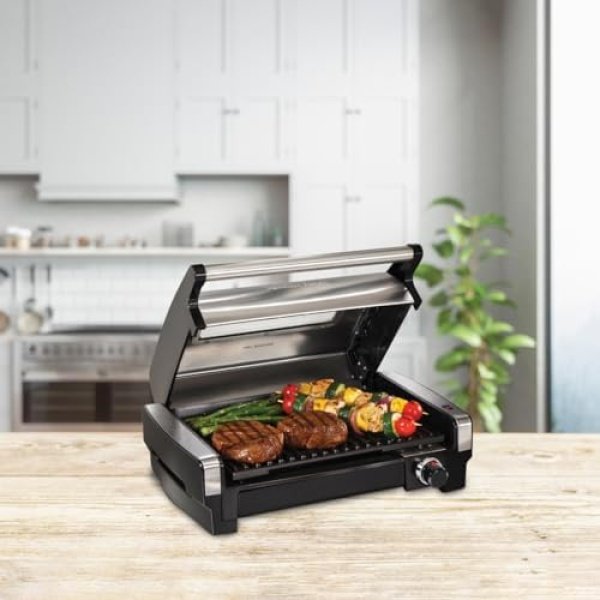 Hamilton Beach Electric Indoor Searing Grill with Viewing Window & Adjustable - Image 6