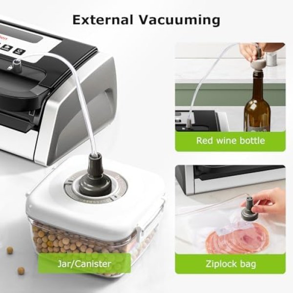 Bonsenkitchen Vacuum Sealer Machine, Globefish Technology for Perfect Vacuum - Image 4