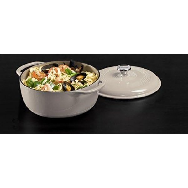 Lodge 6 Quart Enameled Cast Iron Dutch Oven with Lid – Dual Handles - Image 3