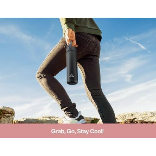 26 oz Insulated Water Bottle with 2-in-1 Straw and Spout Lid, Keep Cold 24H - Image 7