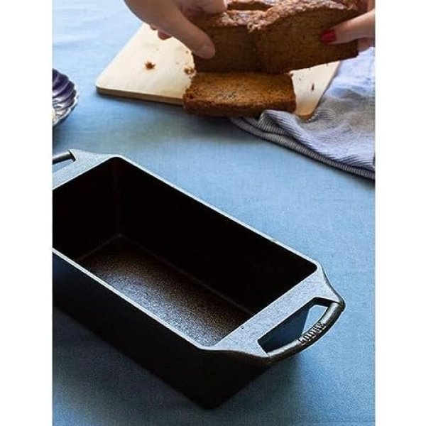 Lodge Cast Iron Loaf Pan 8.5x4.5 Inch, Black - Image 12