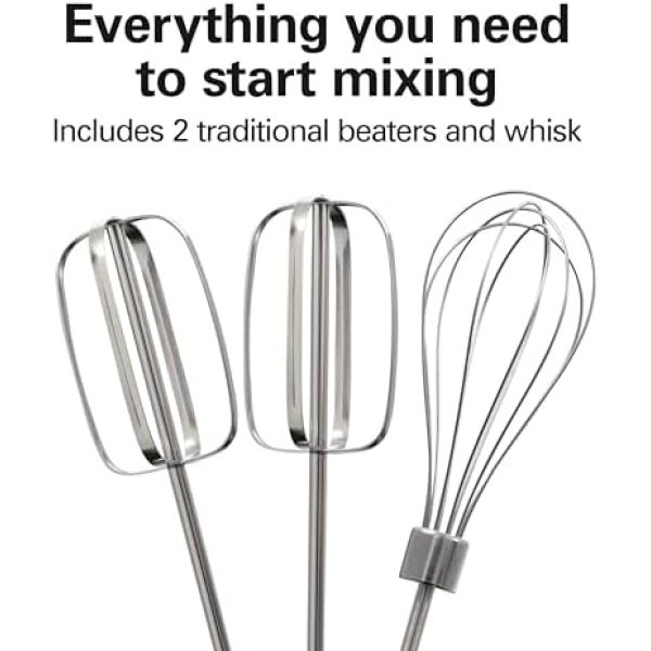 Hamilton Beach 6-Speed Electric Hand Mixer with Whisk, Traditional Beaters - Image 4