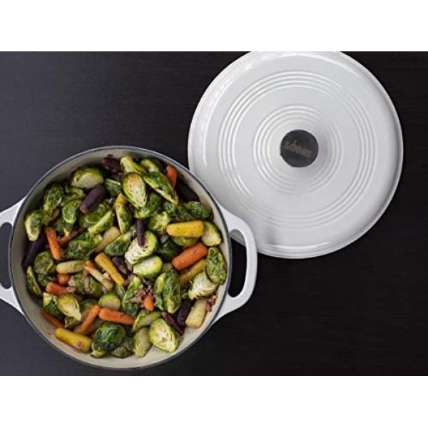 Lodge 6 Quart Enameled Cast Iron Dutch Oven with Lid – Dual Handles - Image 5