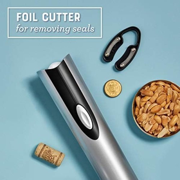 Oster Electric Wine Opener and Foil Cutter Kit with CorkScrew and Charging Base - Image 3