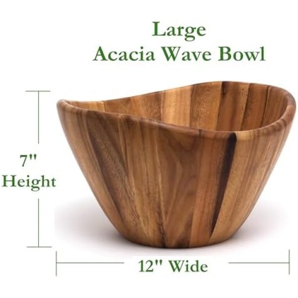 Acacia 12 x 7 Wave Bowl - Image 2