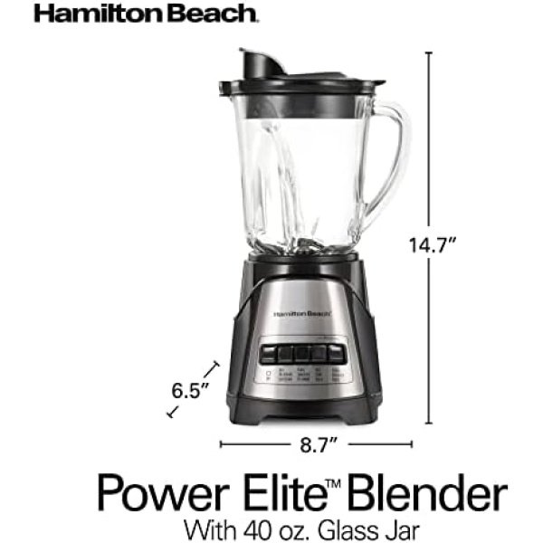 Hamilton Beach Power Elite Wave Action blender-for Shakes & Smoothies - Image 8