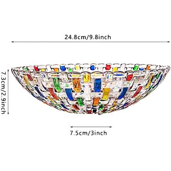 Hand Painted Colorful Woven Glass Crystal Salad & Fruit Bowl - Image 2