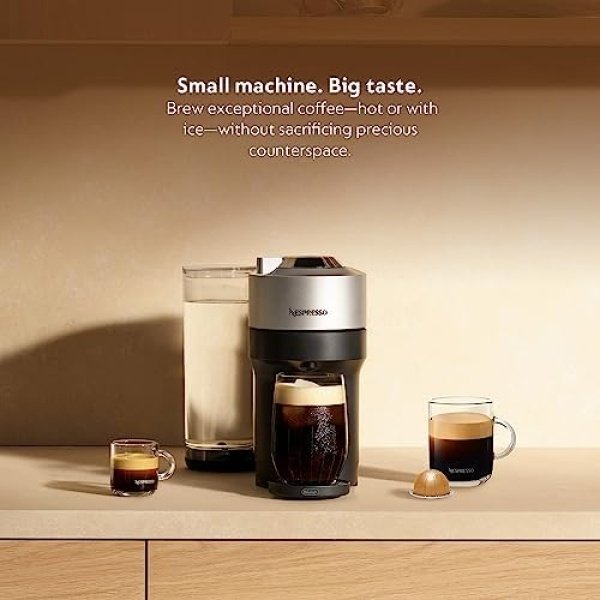 Nespresso Vertuo Pop+ Deluxe Coffee and Espresso Machine by De'Longhi, Silver - Image 5