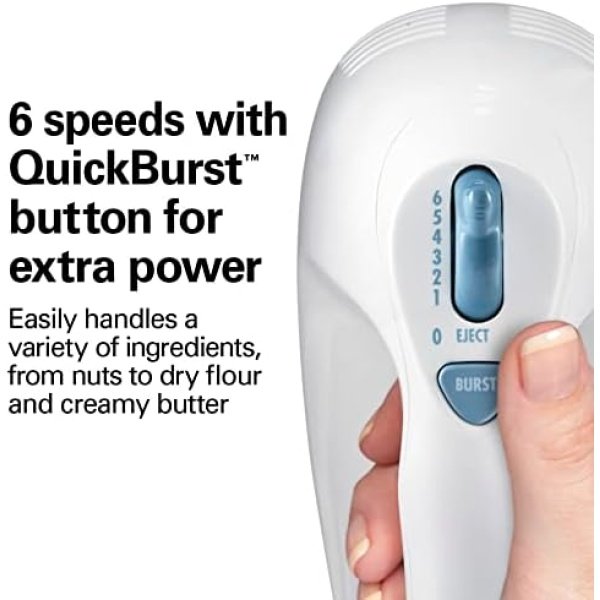 Hamilton Beach 6-Speed Electric Hand Mixer with Whisk, Traditional Beaters - Image 3