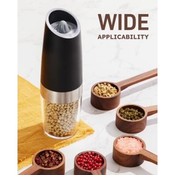 Sangcon Gravity Electric Salt and Pepper Grinder Set Automatic Shakers Mill - Image 8