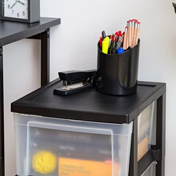 IRIS USA Plastic Drawer Storage Organizer, 3-Drawers, 2-Pack, for Classroom Art - Image 8