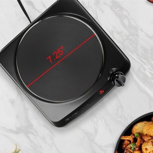OVENTE Electric Countertop Single Burner, 1000W Cooktop with 7.25 Inch Cast Iron - Image 5