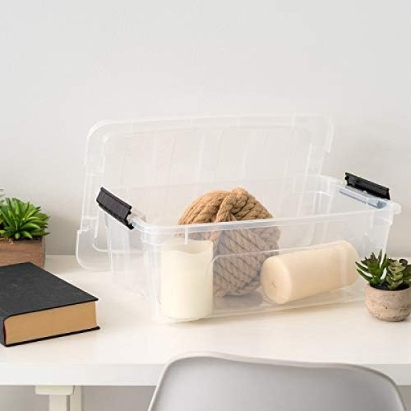 IRIS USA 13 Qt Stackable Plastic Storage Bins with Lids, 6 Pack - BPA-Free - Image 8