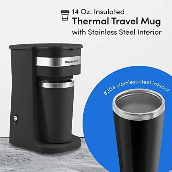 Elite Gourmet EHC114 Personal Single-Serve Compact Coffee Maker - Image 5