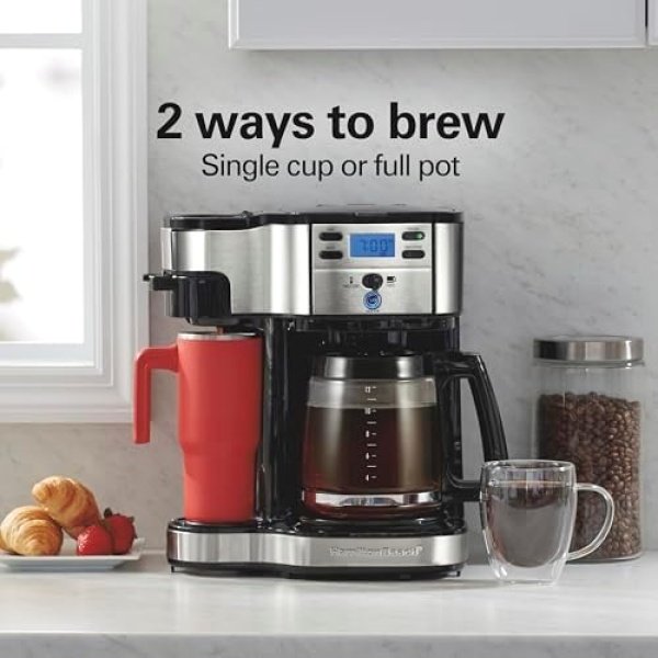 Hamilton Beach 2-Way 12 Cup Programmable Drip Coffee Maker & Single Serve - Image 2