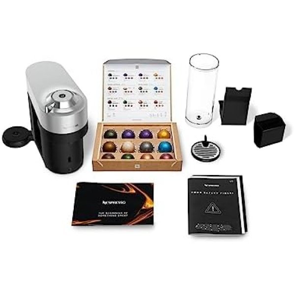 Nespresso Vertuo Pop+ Deluxe Coffee and Espresso Machine by De'Longhi, Silver - Image 10