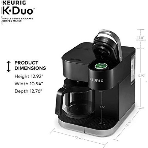Keurig K-Duo Single Serve K-Cup Pod & Carafe Coffee Maker, Black - Image 4