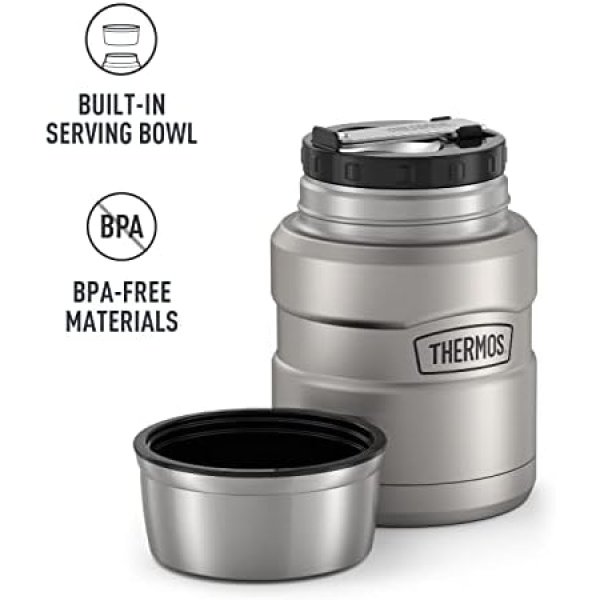 THERMOS Stainless King Vacuum-Insulated Food Jar with Spoon, 16 Ounce - Image 7