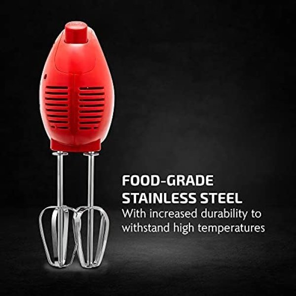OVENTE Portable 5 Speed Mixing Electric Hand Mixer with Stainless Steel Whisk - Image 2