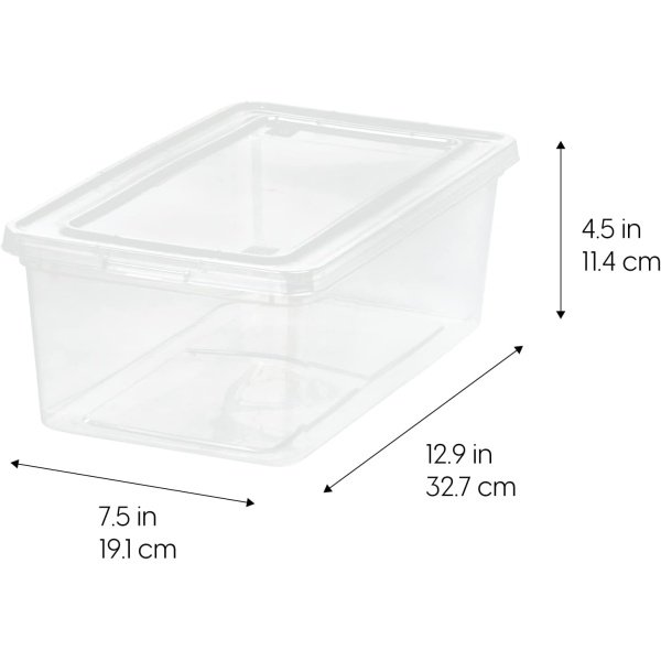 IRIS USA 6 Qt Clear Plastic Storage Bins with Lids, BPA-Free Stackable - Image 2