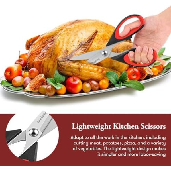 iBayam Kitchen Scissors All Purpose Heavy Duty, Kitchen Utensils Set, Stainless - Image 5