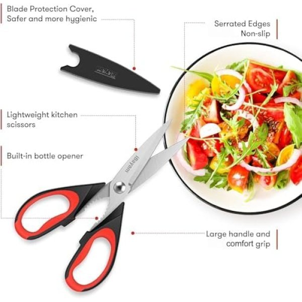 iBayam Kitchen Scissors All Purpose Heavy Duty, Kitchen Utensils Set, Stainless - Image 2
