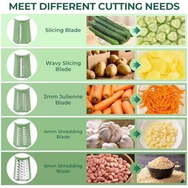 SUSTEAS Rotary Cheese Grater with Handle - Vegetable Shredder - Image 6