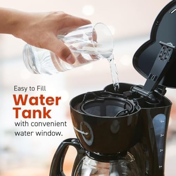 Elite Gourmet EHC4128 Automatic 4-Cup Brew & Drip Coffee Maker - Image 3