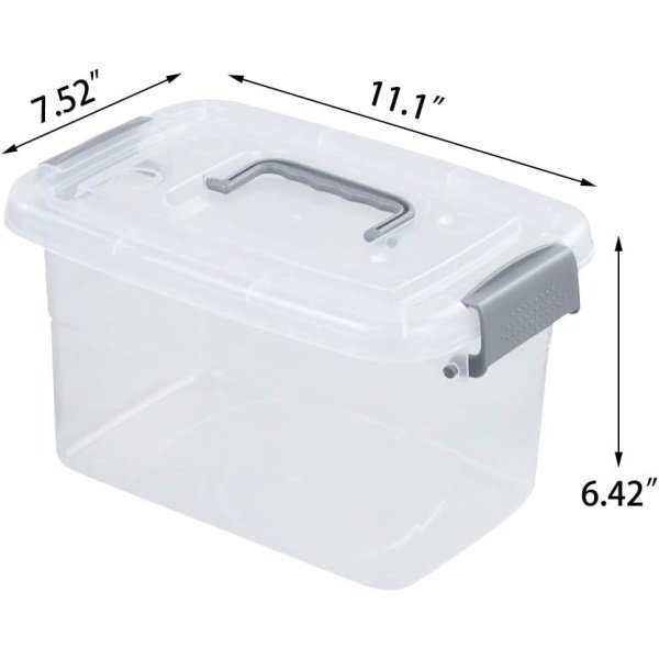6-Pack Home Storage Bins, Plastic Container, Latching Box - Image 2