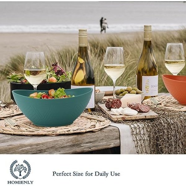 Homienly 60oz Wheat Straw Bowls Set of 6 Salad bowls Large Capacity Popcorn - Image 7