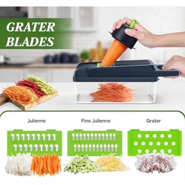 HomeHacks Vegetable Chopper Vegetable Cutter, 12 in 1 Kitchen Gadget - Image 3