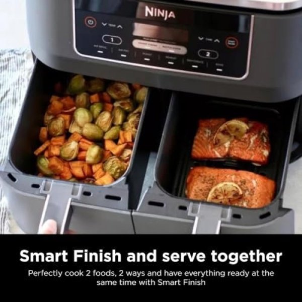 Ninja DZ201 Foodi 8 Quart 6-in-1 DualZone 2-Basket Air Fryer with 2 Independent - Image 5