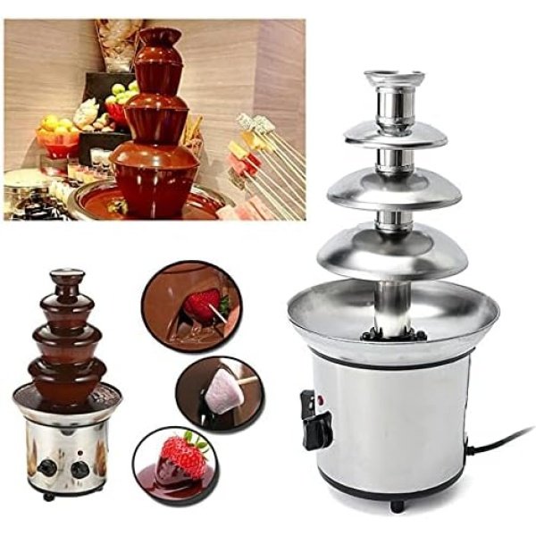 Stainless Steel Chocolate Fountain Machine 4 Tier Electric Chocolate Fondue - Image 5