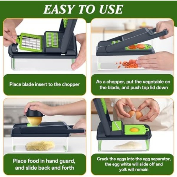 HomeHacks Vegetable Chopper Vegetable Cutter, 12 in 1 Kitchen Gadget - Image 6