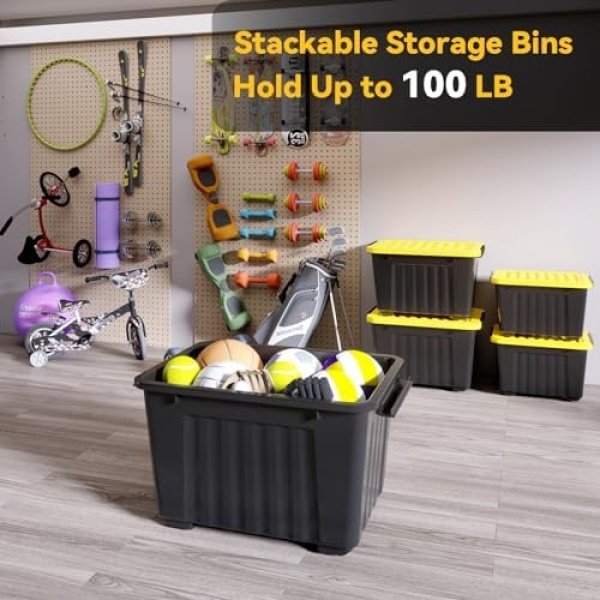 Nazhura 72Quart Plastic Storage Bin, Stackable and Nestable Storage Boxes - Image 5