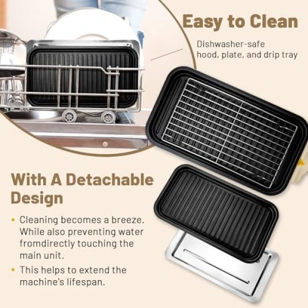 Pukomc Electric Indoor Grill,2 in 1 Indoor Grills for Kitchen with Grill Net - Image 7