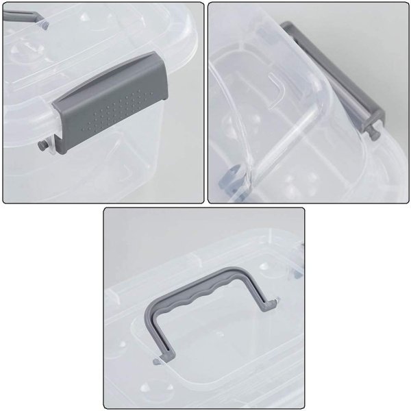6-Pack Home Storage Bins, Plastic Container, Latching Box - Image 3
