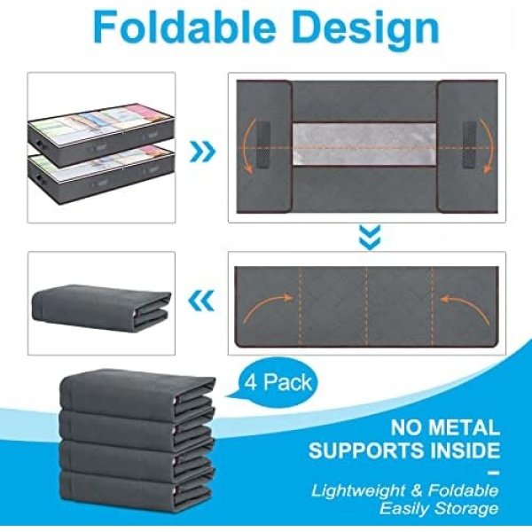 Budding Joy 90L Under Bed Storage Containers, Closet Organizers and Storage - Image 6