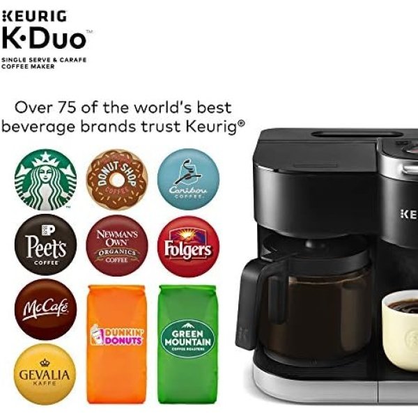 Keurig K-Duo Single Serve K-Cup Pod & Carafe Coffee Maker, Black - Image 9