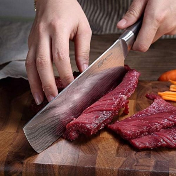 PAUDIN Nakiri Knife - 7" Razor Sharp Meat Cleaver and Vegetable Kitchen Knife - Image 8