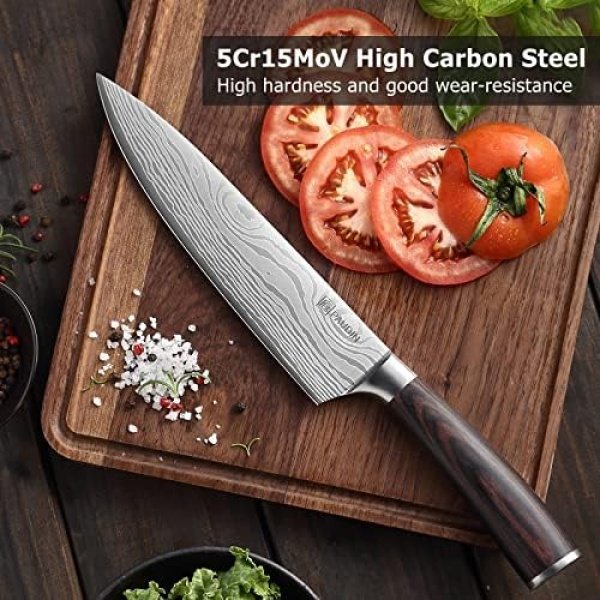 PAUDIN Chef Knife, 8 Inch High Carbon Stainless Steel Sharp Kitchen Knife - Image 6