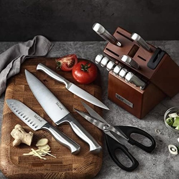 McCook® Knife Sets, German Stainless Steel Kitchen Knife Block Sets - Image 6
